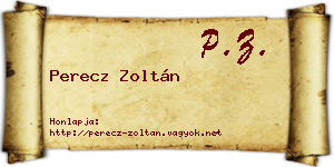 Perecz Zoltán névjegykártya