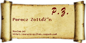 Perecz Zoltán névjegykártya